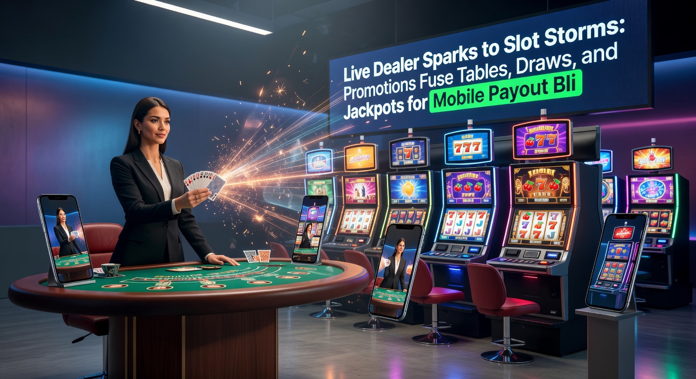 Dynamic graphic of slot storm effects merging with lottery draw wheels and glowing jackpot meters on a handheld mobile device