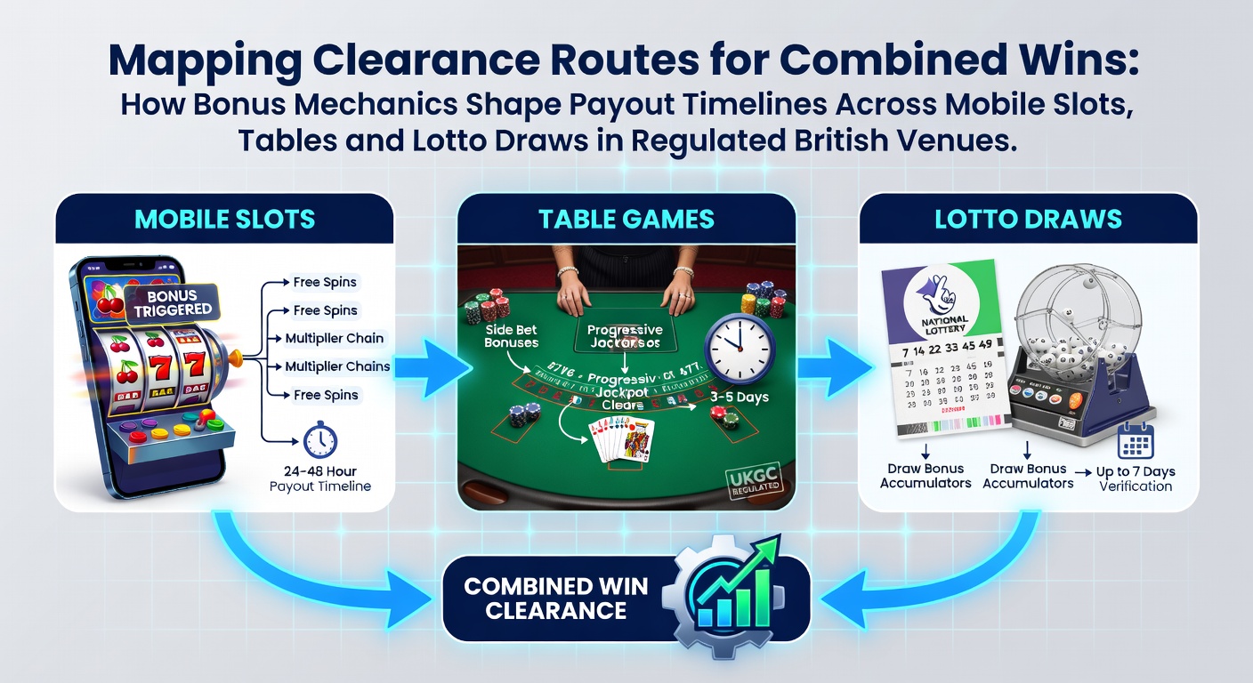 Overview of bonus mechanics linking mobile slots, table games and lotto draws in regulated British venues