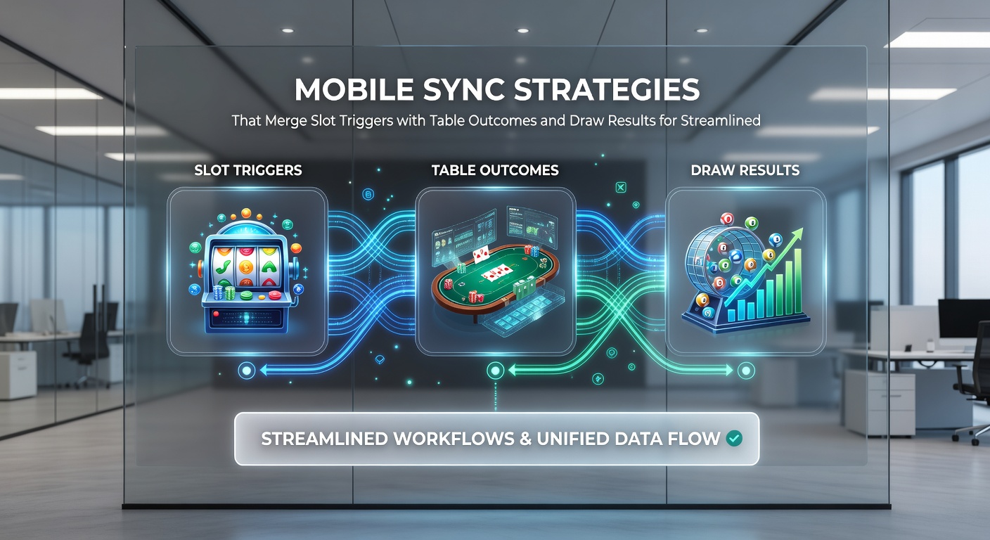Flow diagram illustrating data synchronization between mobile slots, table games, and lottery draws for fund releases