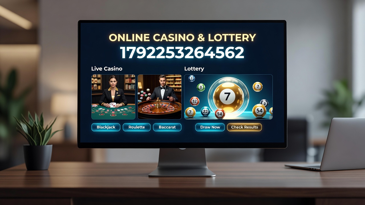 Mobile screen showing integrated casino games and lottery draws with real-time updates